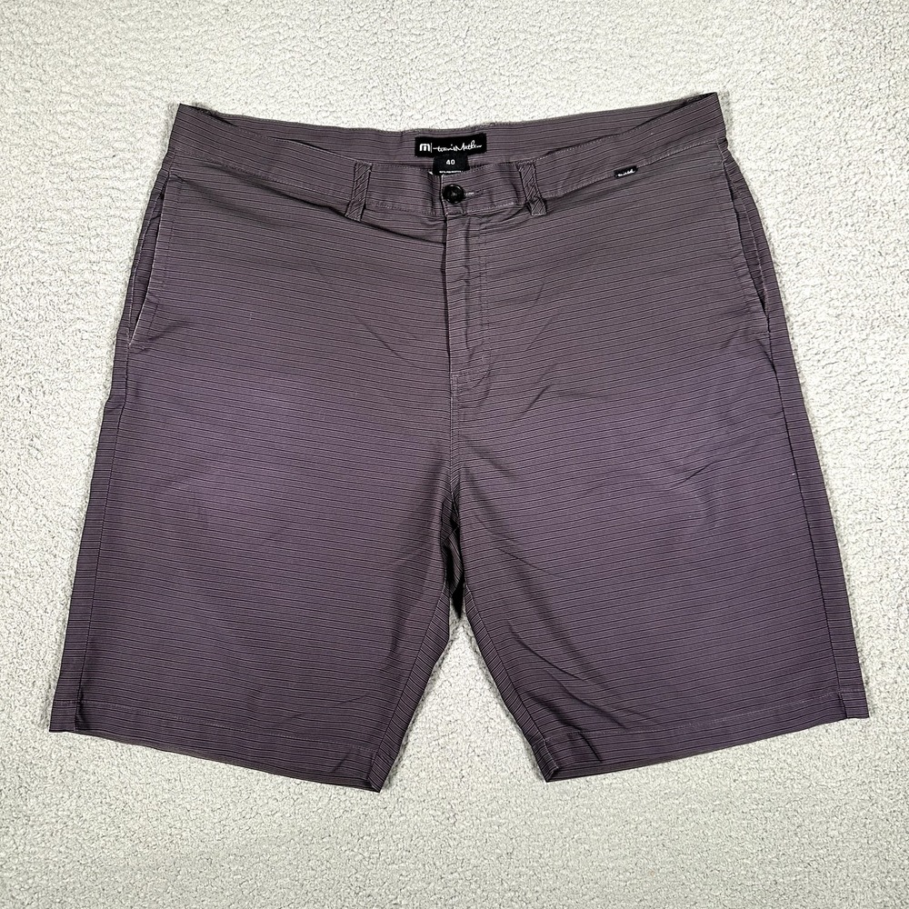 Travis Mathew Shorts Mens 40 Gray 10" Hybrid Golf Casual Preppy Performance Logo